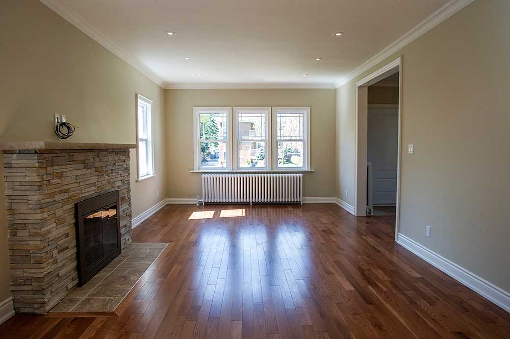 Refinished fireplace